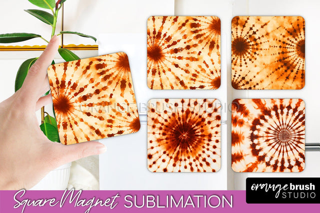Autumn Tie Dye Magnet Sublimation - Fall Magnet PNG Sublimation OrangeBrushStudio 