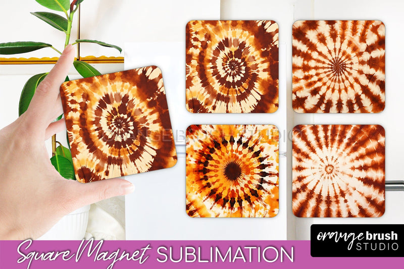 Autumn Tie Dye Magnet Sublimation - Fall Magnet PNG Sublimation OrangeBrushStudio 