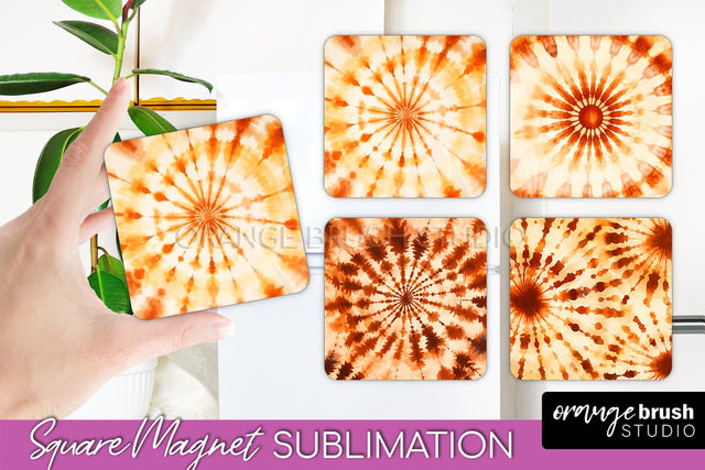 Autumn Tie Dye Magnet Sublimation - Fall Magnet PNG Sublimation OrangeBrushStudio 