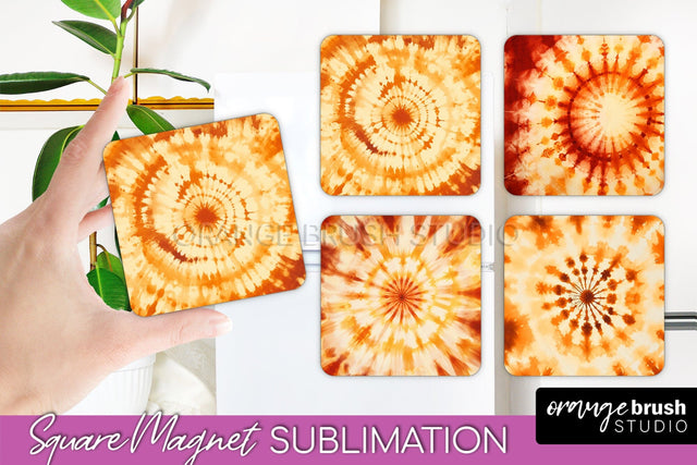 Autumn Tie Dye Magnet Sublimation - Fall Magnet PNG Sublimation OrangeBrushStudio 