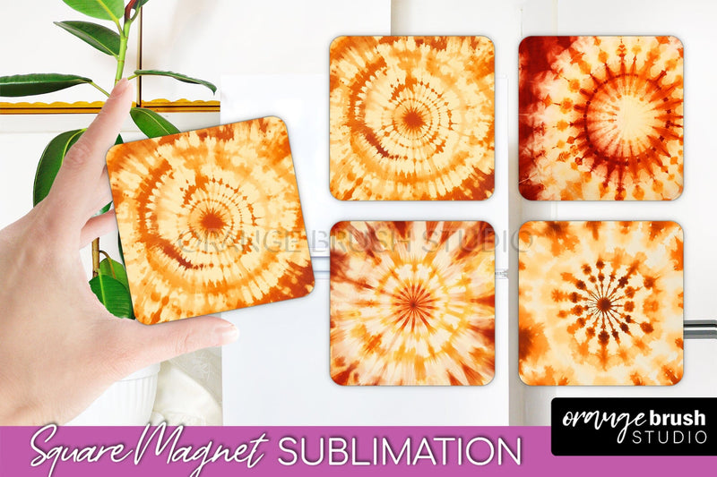 Autumn Tie Dye Magnet Sublimation - Fall Magnet PNG Sublimation OrangeBrushStudio 