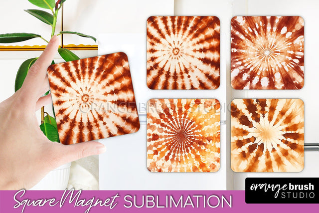 Autumn Tie Dye Magnet Sublimation - Fall Magnet PNG Sublimation OrangeBrushStudio 