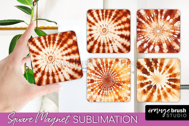 Autumn Tie Dye Magnet Sublimation - Fall Magnet PNG Sublimation OrangeBrushStudio 