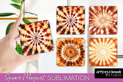 Autumn Tie Dye Magnet Sublimation - Fall Magnet PNG Sublimation OrangeBrushStudio 