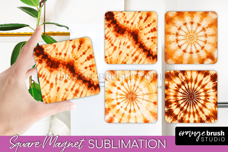 Autumn Tie Dye Magnet Sublimation - Fall Magnet PNG Sublimation OrangeBrushStudio 