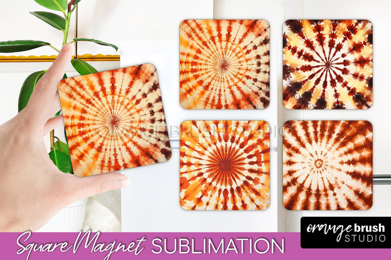 Autumn Tie Dye Magnet Sublimation - Fall Magnet PNG Sublimation OrangeBrushStudio 