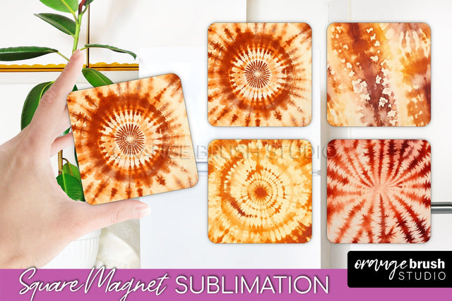 Autumn Tie Dye Magnet Sublimation - Fall Magnet PNG Sublimation OrangeBrushStudio 