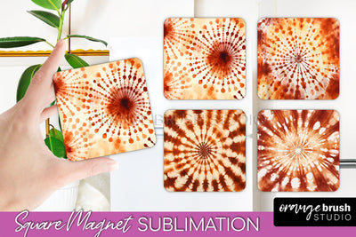Autumn Tie Dye Magnet Sublimation - Fall Magnet PNG Sublimation OrangeBrushStudio 