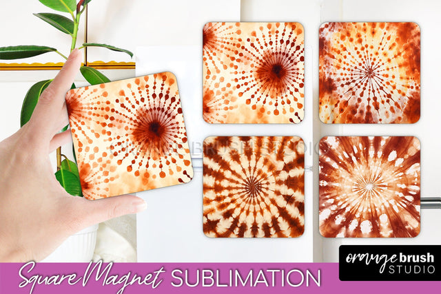 Autumn Tie Dye Magnet Sublimation - Fall Magnet PNG Sublimation OrangeBrushStudio 