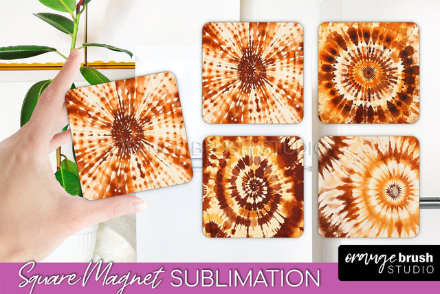 Autumn Tie Dye Magnet Sublimation - Fall Magnet PNG Sublimation OrangeBrushStudio 