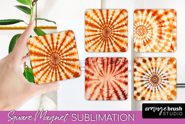 Autumn Tie Dye Magnet Sublimation - Fall Magnet PNG Sublimation OrangeBrushStudio 