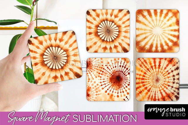 Autumn Tie Dye Magnet Sublimation - Fall Magnet PNG Sublimation OrangeBrushStudio 