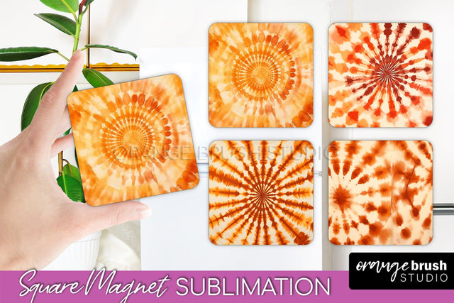 Autumn Tie Dye Magnet Sublimation - Fall Magnet PNG Sublimation OrangeBrushStudio 