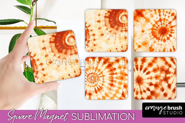 Autumn Tie Dye Magnet Sublimation - Fall Magnet PNG Sublimation OrangeBrushStudio 