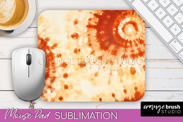 Autumn Tie Dye Mouse Pad Design - Fall Mousepad Sublimation Sublimation OrangeBrushStudio 