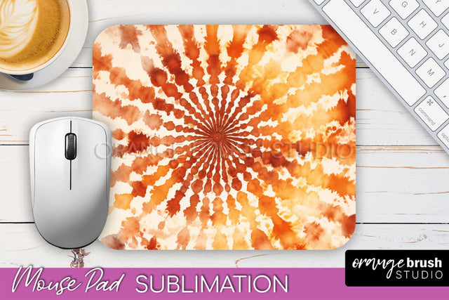 Autumn Tie Dye Mouse Pad Design - Fall Mousepad Sublimation Sublimation OrangeBrushStudio 