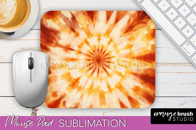 Autumn Tie Dye Mouse Pad Design - Fall Mousepad Sublimation Sublimation OrangeBrushStudio 