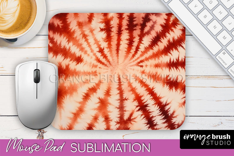 Autumn Tie Dye Mouse Pad Design - Fall Mousepad Sublimation Sublimation OrangeBrushStudio 