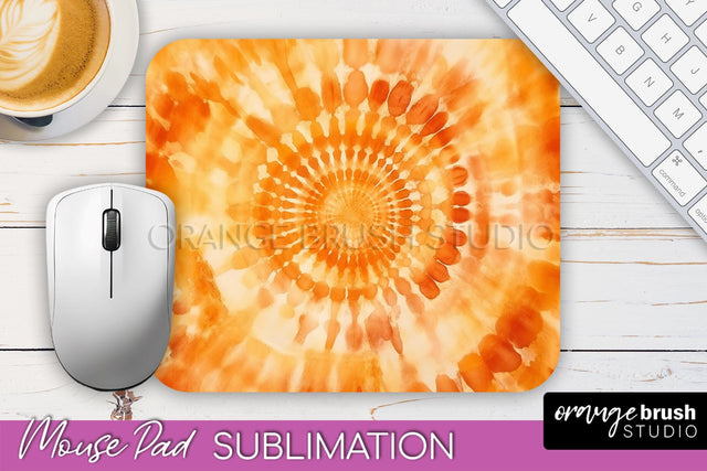 Autumn Tie Dye Mouse Pad Design - Fall Mousepad Sublimation Sublimation OrangeBrushStudio 