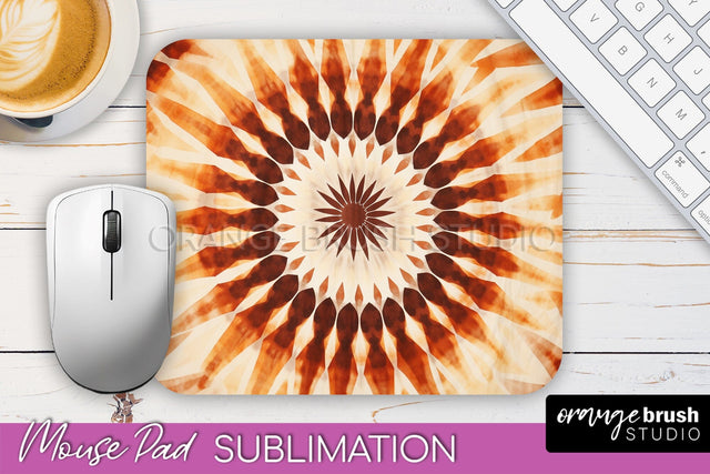 Autumn Tie Dye Mouse Pad Design - Fall Mousepad Sublimation Sublimation OrangeBrushStudio 