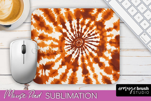 Autumn Tie Dye Mouse Pad Design - Fall Mousepad Sublimation Sublimation OrangeBrushStudio 