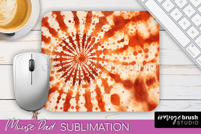 Autumn Tie Dye Mouse Pad Design - Fall Mousepad Sublimation Sublimation OrangeBrushStudio 