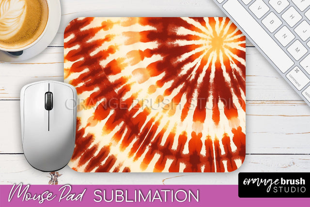 Autumn Tie Dye Mouse Pad Design - Fall Mousepad Sublimation Sublimation OrangeBrushStudio 