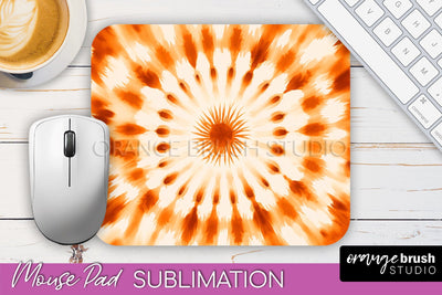 Autumn Tie Dye Mouse Pad Design - Fall Mousepad Sublimation Sublimation OrangeBrushStudio 
