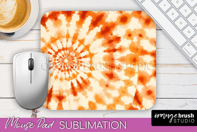 Autumn Tie Dye Mouse Pad Design - Fall Mousepad Sublimation Sublimation OrangeBrushStudio 