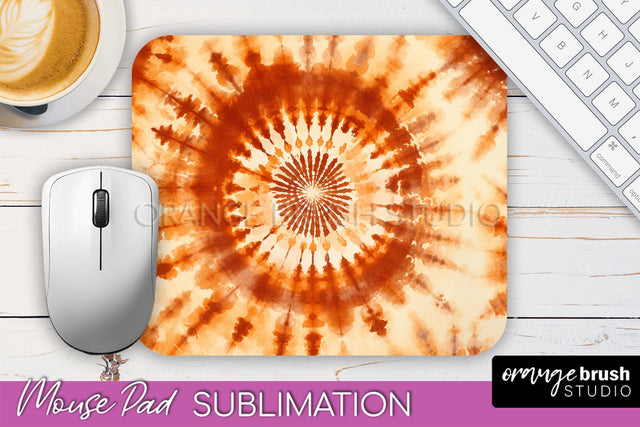 Autumn Tie Dye Mouse Pad Design - Fall Mousepad Sublimation Sublimation OrangeBrushStudio 