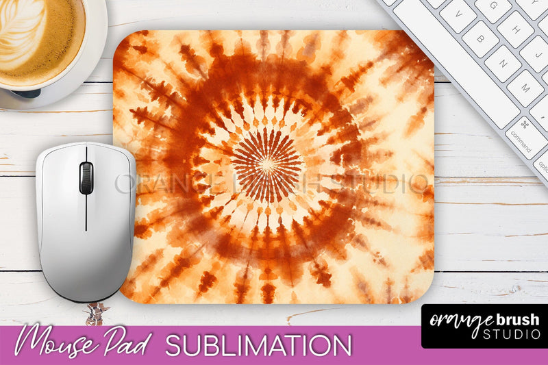 Autumn Tie Dye Mouse Pad Design - Fall Mousepad Sublimation Sublimation OrangeBrushStudio 