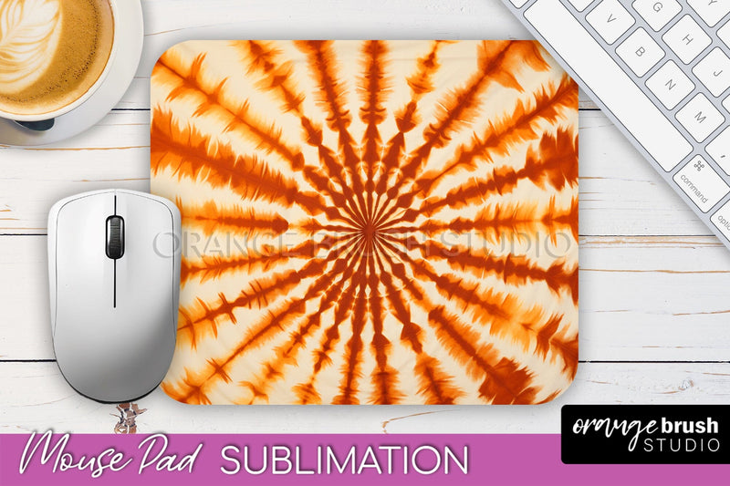Autumn Tie Dye Mouse Pad Design - Fall Mousepad Sublimation Sublimation OrangeBrushStudio 