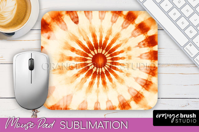 Autumn Tie Dye Mouse Pad Design - Fall Mousepad Sublimation Sublimation OrangeBrushStudio 