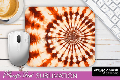 Autumn Tie Dye Mouse Pad Design - Fall Mousepad Sublimation Sublimation OrangeBrushStudio 