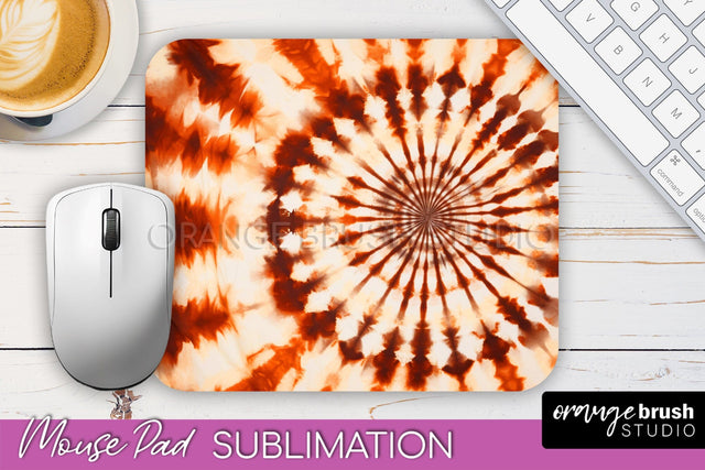 Autumn Tie Dye Mouse Pad Design - Fall Mousepad Sublimation Sublimation OrangeBrushStudio 