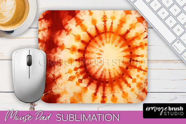 Autumn Tie Dye Mouse Pad Design - Fall Mousepad Sublimation Sublimation OrangeBrushStudio 