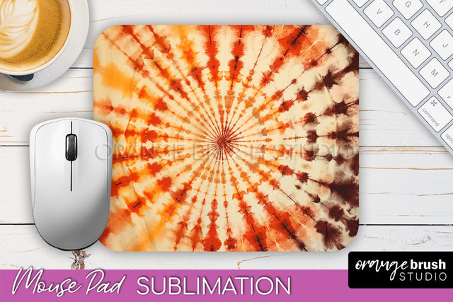 Autumn Tie Dye Mouse Pad Design - Fall Mousepad Sublimation Sublimation OrangeBrushStudio 