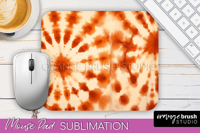 Autumn Tie Dye Mouse Pad Design - Fall Mousepad Sublimation Sublimation OrangeBrushStudio 