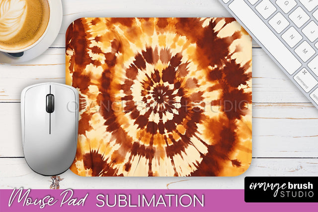 Autumn Tie Dye Mouse Pad Design - Fall Mousepad Sublimation Sublimation OrangeBrushStudio 