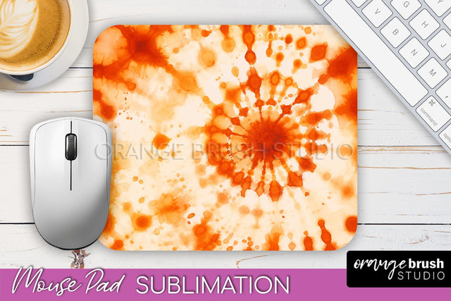 Autumn Tie Dye Mouse Pad Design - Fall Mousepad Sublimation Sublimation OrangeBrushStudio 