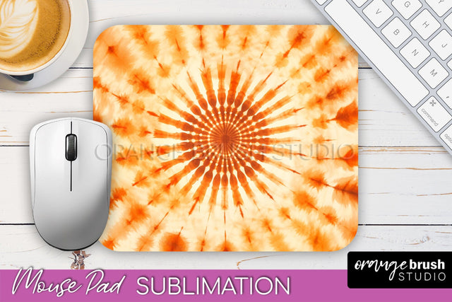 Autumn Tie Dye Mouse Pad Design - Fall Mousepad Sublimation Sublimation OrangeBrushStudio 