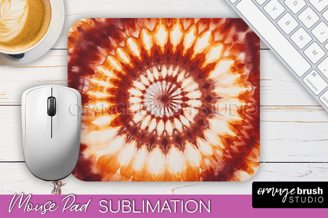 Autumn Tie Dye Mouse Pad Design - Fall Mousepad Sublimation Sublimation OrangeBrushStudio 
