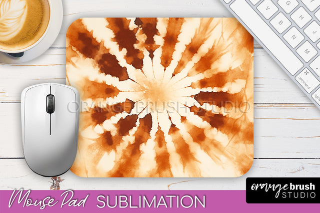 Autumn Tie Dye Mouse Pad Design - Fall Mousepad Sublimation Sublimation OrangeBrushStudio 