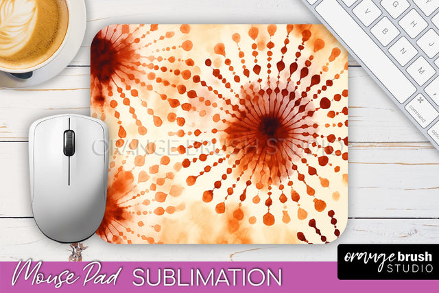 Autumn Tie Dye Mouse Pad Design - Fall Mousepad Sublimation Sublimation OrangeBrushStudio 