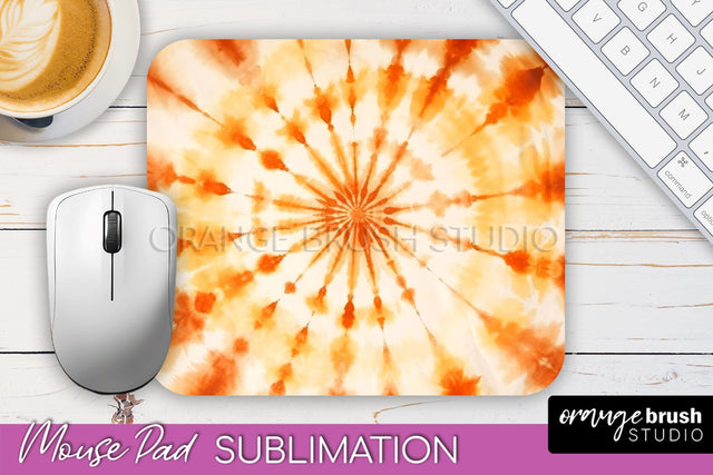 Autumn Tie Dye Mouse Pad Design - Fall Mousepad Sublimation Sublimation OrangeBrushStudio 
