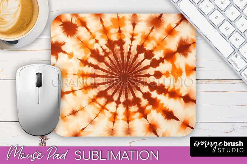 Autumn Tie Dye Mouse Pad Design - Fall Mousepad Sublimation Sublimation OrangeBrushStudio 
