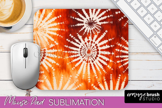 Autumn Tie Dye Mouse Pad Design - Fall Mousepad Sublimation Sublimation OrangeBrushStudio 