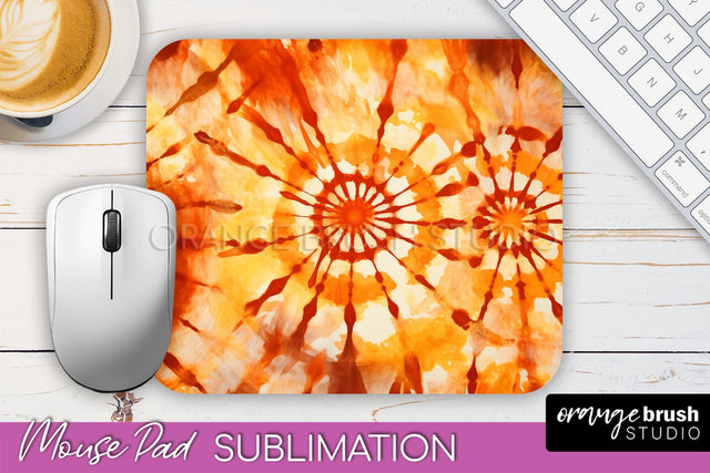 Autumn Tie Dye Mouse Pad Design - Fall Mousepad Sublimation Sublimation OrangeBrushStudio 