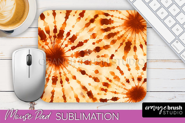 Autumn Tie Dye Mouse Pad Design - Fall Mousepad Sublimation Sublimation OrangeBrushStudio 