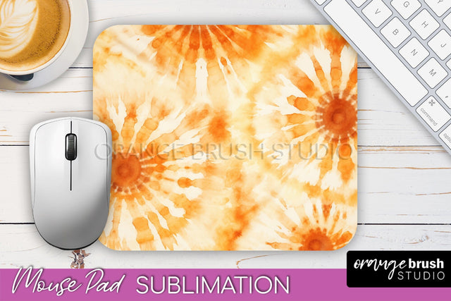 Autumn Tie Dye Mouse Pad Design - Fall Mousepad Sublimation Sublimation OrangeBrushStudio 
